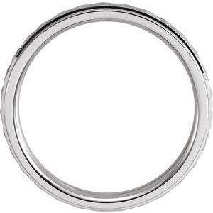 10K Yellow Or White Or Rose Gold Stepped-Edge Geometric Half Round Band