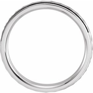 10K Yellow Or White Or Rose Gold Matte/Polished Stepped-Edge Geometric Half Round Band