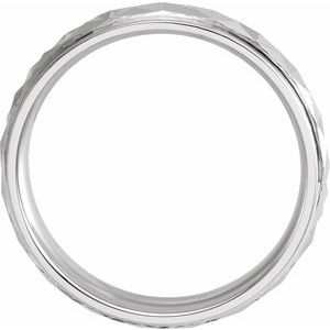 10K Yellow Or White Or Rose Gold Stepped-Edge Geometric Half Round Band