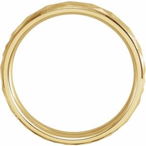 14K Yellow Gold 4 Mm Polished Comfort-Fit Geometric Band Size 9