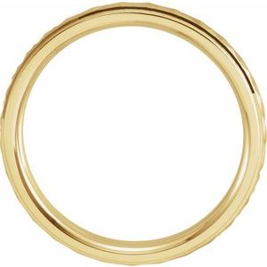 14K Yellow Gold Matte/Polished 3 Mm Polished Comfort-Fit Geometric Band Size 7