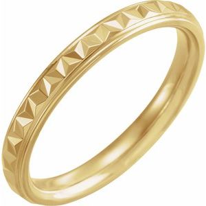 10K Yellow Or White Or Rose Gold Stepped-Edge Geometric Half Round Band