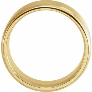 18K Yellow Or White Or Rose Gold Beveled-Edge Band with Satin Finish