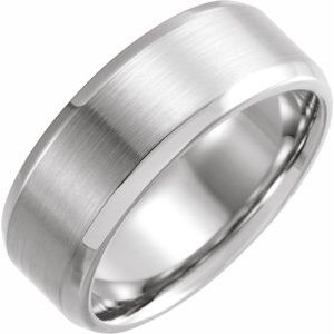 Continuum Sterling Silver Beveled-Edge Band with Satin Finish