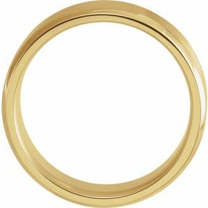 18K Yellow Or White Or Rose Gold Beveled-Edge Band with Satin Finish