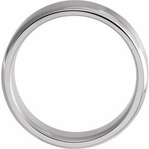 18K Yellow Or White Or Rose Gold Beveled-Edge Band with Satin Finish
