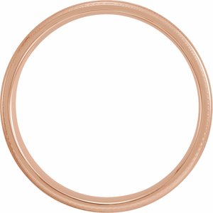 14K Rose Gold 6 Mm Polished Flat Knurled Edge Band With Satin Finish Size 10