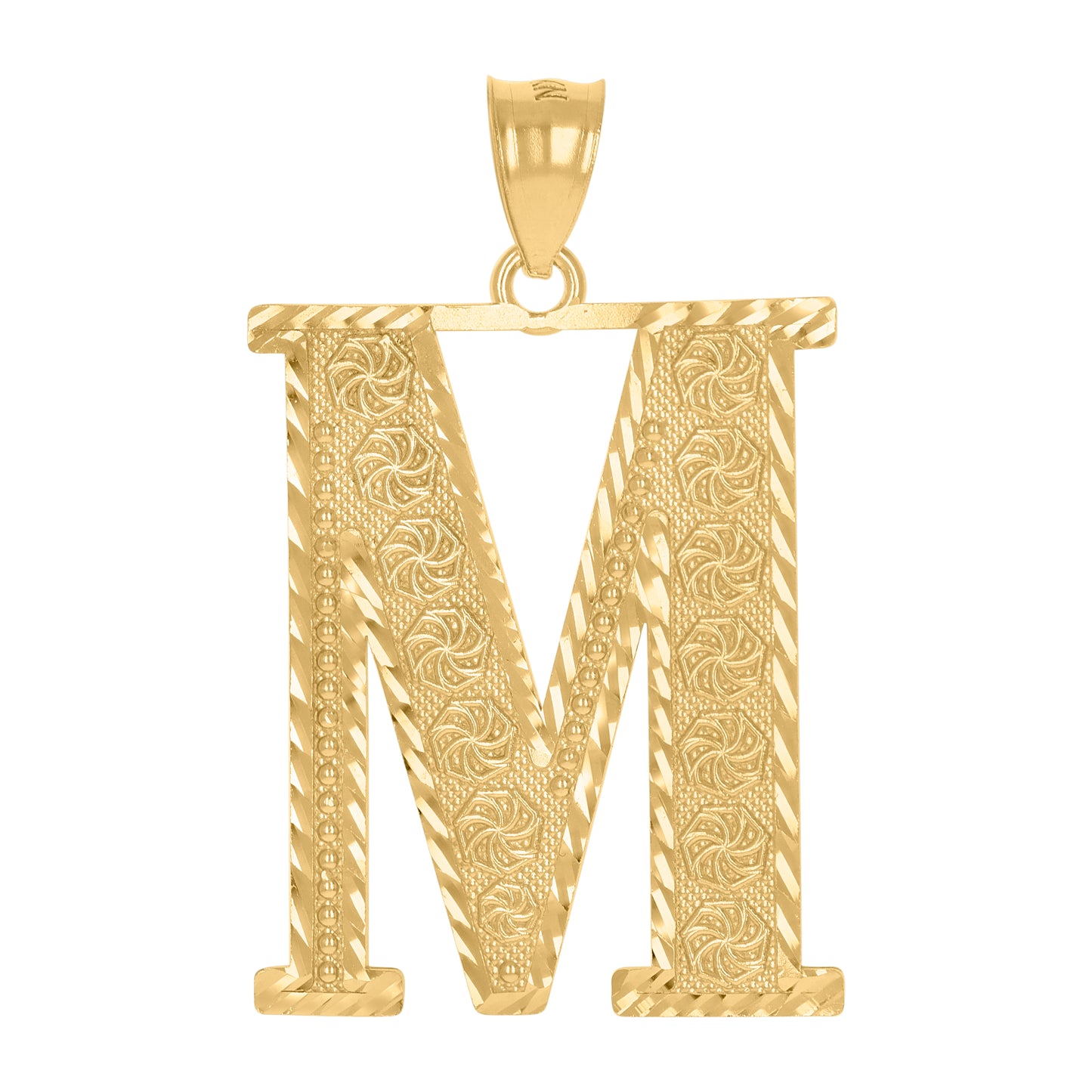 10K Yellow Gold Unisex Initial Alphabet Charm Pendant