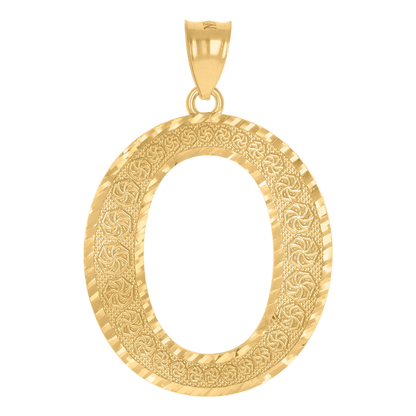 10K Yellow Gold Unisex Initial Alphabet Charm Pendant
