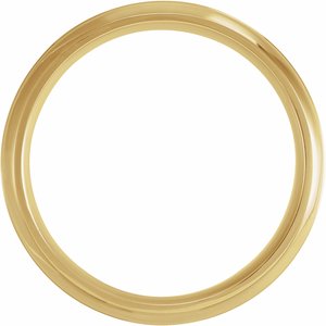 14K Yellow Gold Polished Grooved Comfort-Fit Beveled-Edge Carved Band With Satin Finish