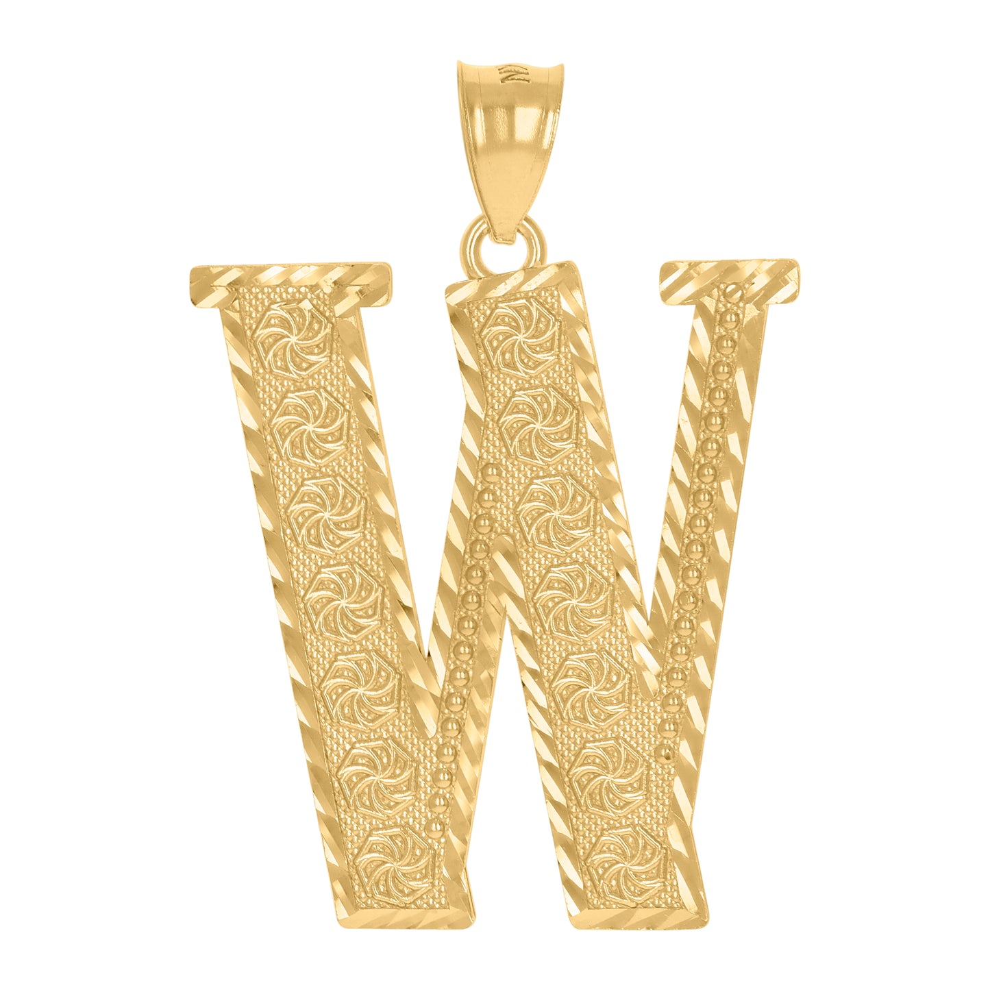 10K Yellow Gold Unisex Initial Alphabet Charm Pendant