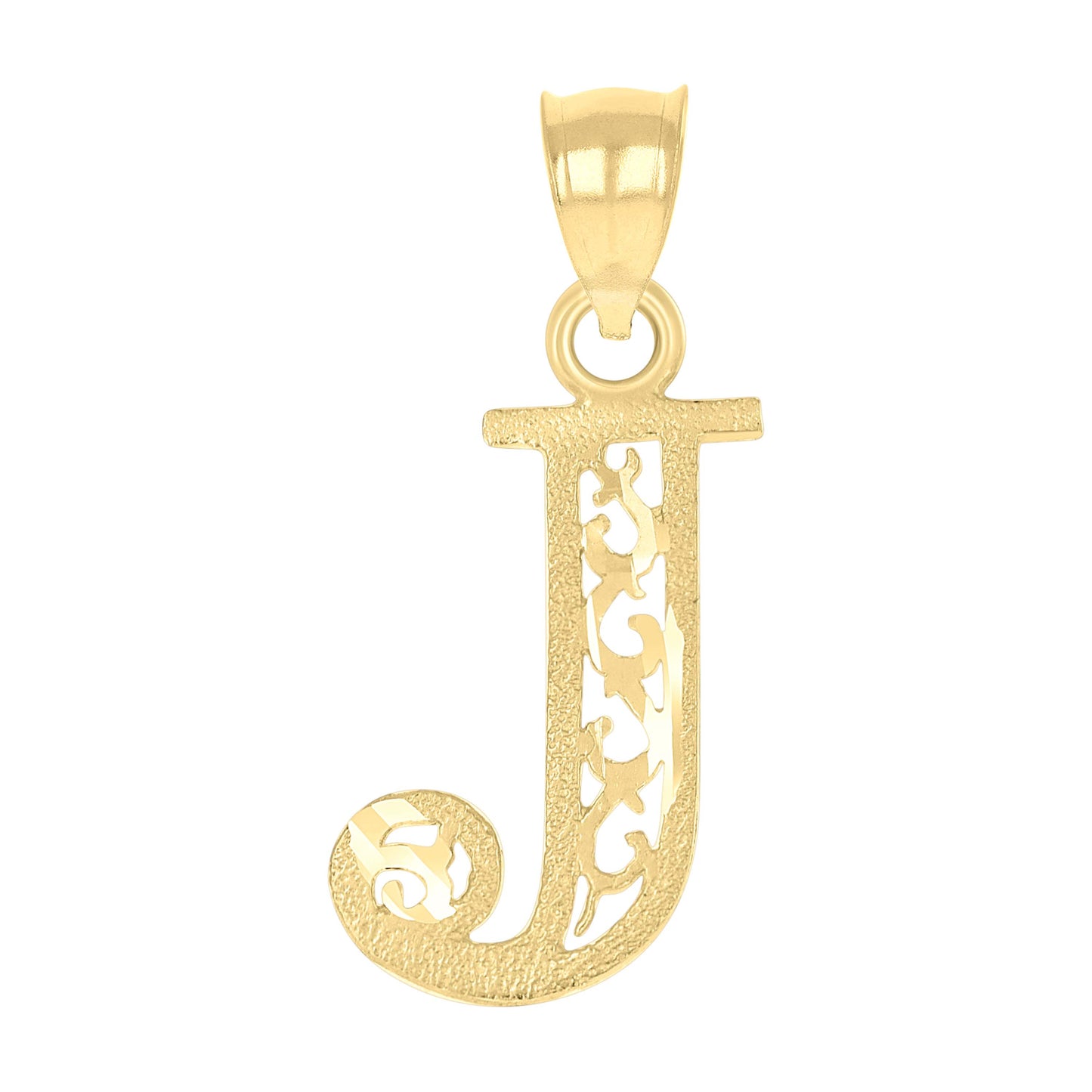 10K Yellow Gold Unisex Initial Letter Charm Pendant