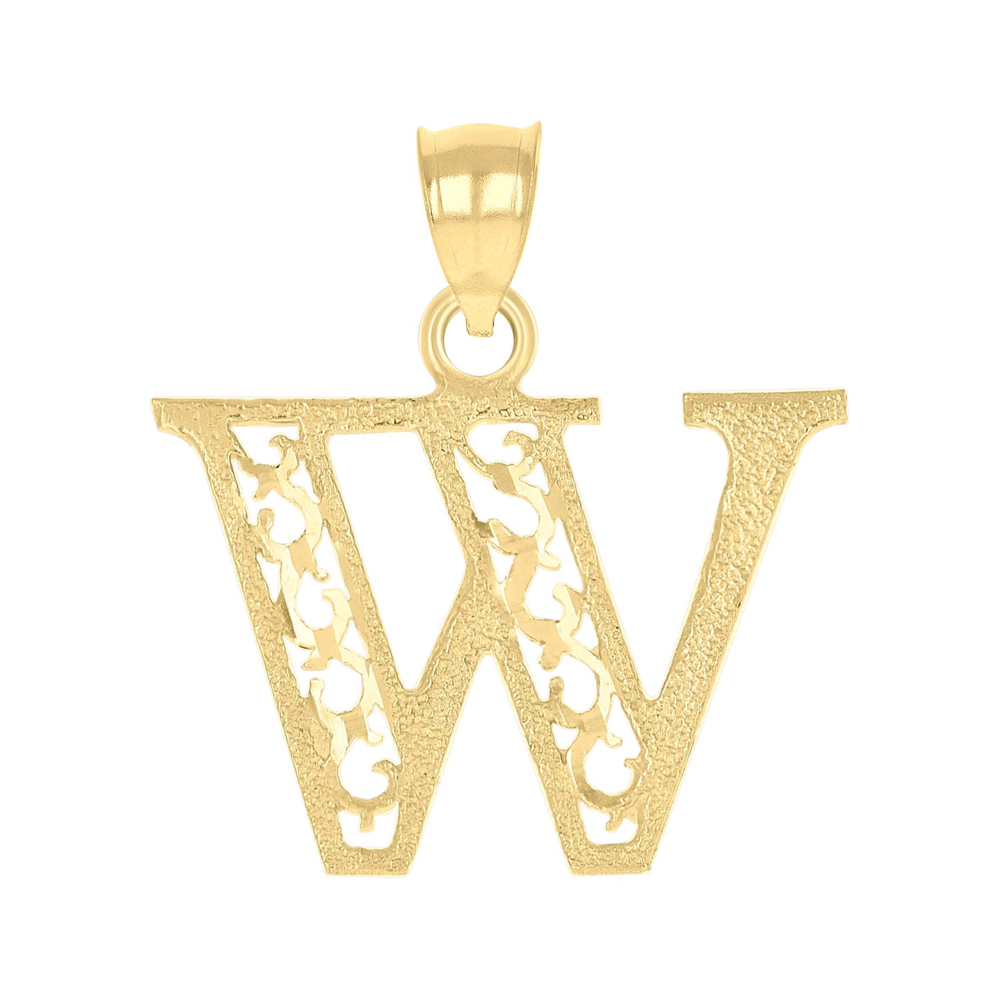 10K Yellow Gold Unisex Initial Letter Charm Pendant