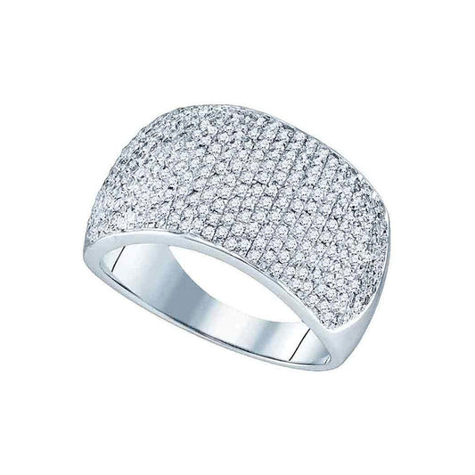10K White Gold Womens Round Diamond Pave Band Ring 1 Cttw, Womens Size: 5-10