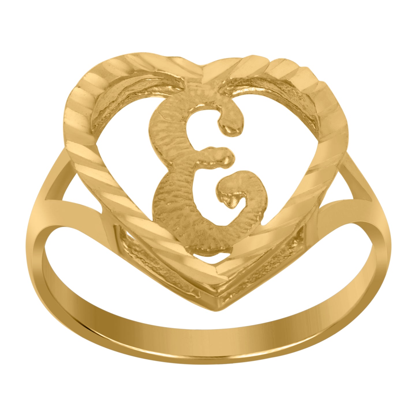 10K Yellow Gold Unisex Initial Alphabet Bridal Anniversary Engagement Wedding Ring