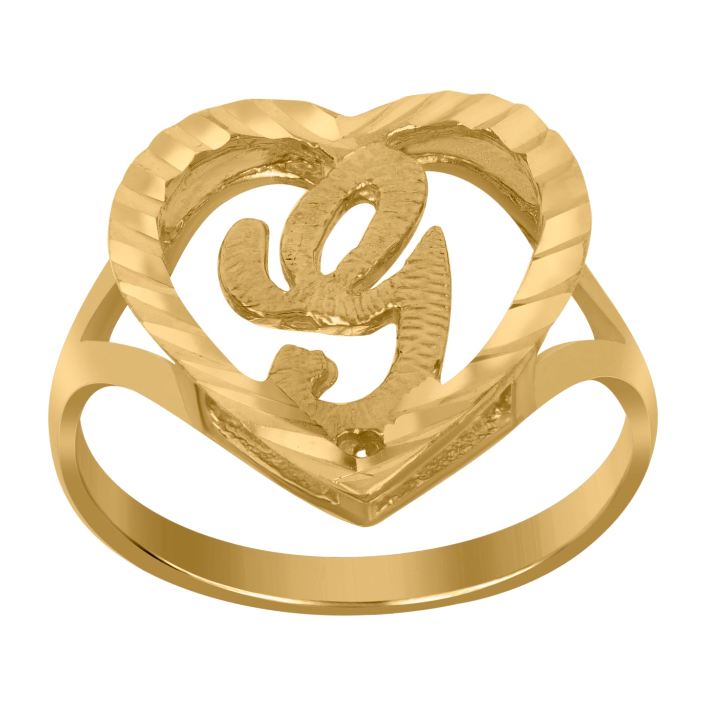 10K Yellow Gold Unisex Initial Alphabet Bridal Anniversary Engagement Wedding Ring