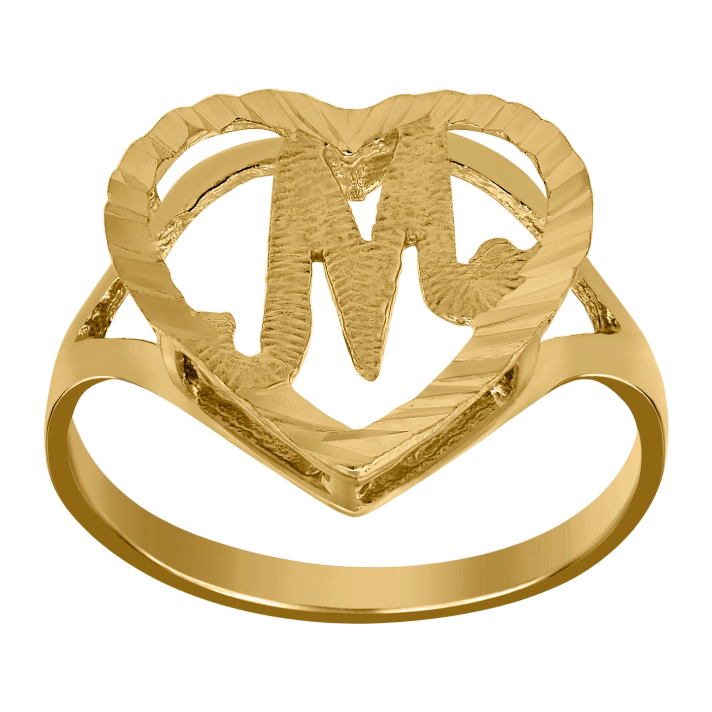 10K Yellow Gold Unisex Initial Alphabet Bridal Anniversary Engagement Wedding Ring