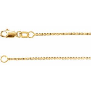 14K Yellow Gold Filled 7 In Lobster Clasp Polished Box Chain