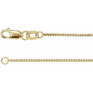 14K Yellow Gold Filled .75 Mm Lobster Clasp Polished Box Chain