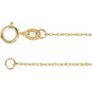 14K Yellow Gold-Filled Spring Ring Rope Chain, Length: 7 In, Width: 1 Mm