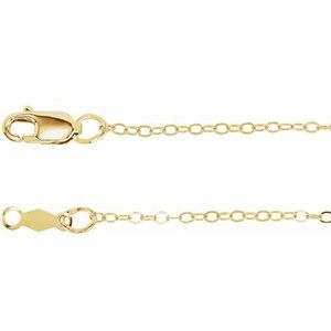 14K Yellow Gold-Filled Lobster Clasp Cable Chain, Length: 7 In, Width: 1.3 Mm