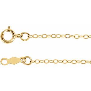 14K Yellow Gold-Filled Spring Ring Cable Chain, Length: 7 In, Width: 1.3 Mm