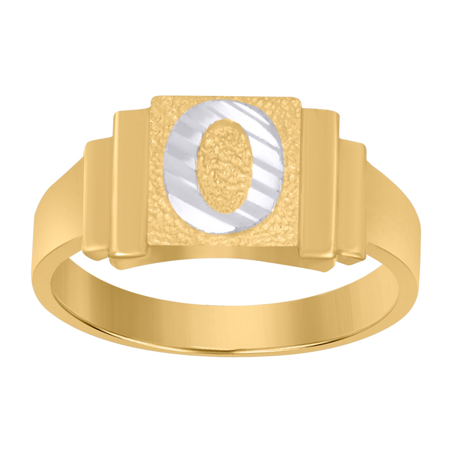 10K Two-Tone Gold Unisex Initial Alphabet Bridal Anniversary Engagement Wedding Ring