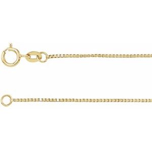 14K Yellow Gold Filled .75 Mm Spring Ring Polished Box Chain