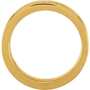 14K Yellow Gold 6 Mm Polished Leaf Design Band Size 8