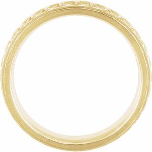 14K Yellow Gold Patterened Comfort-Fit Band Size 7.5