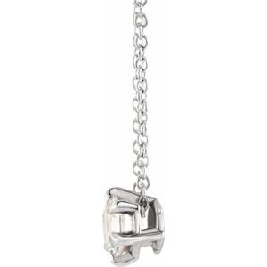 14K White Gold Round 6.5Mm F+ Vs 1 Ct Lab-Grown Diamond Solitaire Necklace, Length: 18 In