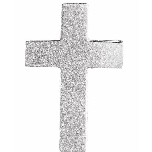 Platinum 13.5 X 9 Mm Polished Scroll Cross Slide Pendant