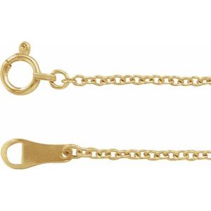 10K Yellow Gold Cable Chain, Length: 20 In, Width: 1.5 Mm
