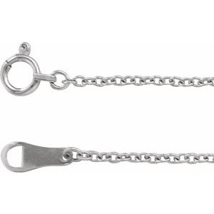18K White Gold Cable Chain, Length: 16 In, Width: 1.5 Mm