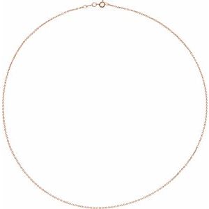 10K Rose Gold 1 Mm Spring Ring Diamond-Cut Cable Chain