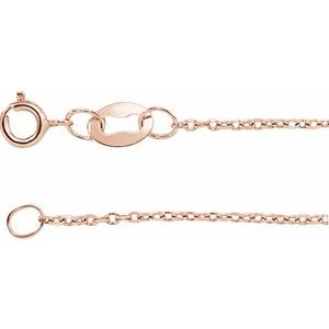 10K Rose Gold 1 Mm Spring Ring Diamond-Cut Cable Chain
