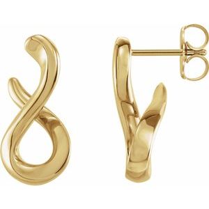 14K Yellow Gold Infinity-Inspired Drop Earrings