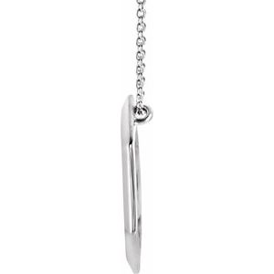 14K White Gold 21.68 X 14.55 Mm 16-18 In Polished Geometric Necklace