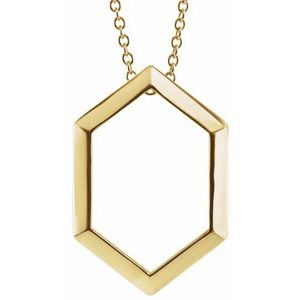 14K Yellow Gold 21.68 X 14.55 Mm 16-18 In Polished Geometric Necklace