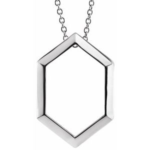 Sterling Silver 21.68 X 14.55 Mm 16-18 In Polished Geometric Necklace