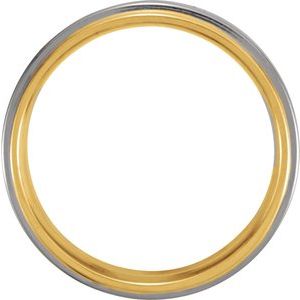 14K Yellow/White/Yellow Gold 5.5 Mm Polished Comfort-Fit Flat Edge Band Size 6