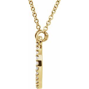 14K Yellow Gold Round 13 X 13 Mm 1Mm Gh Si1-Si2 1/8 Ctw Lab-Grown Diamond Circle Necklace, Length: 16 In