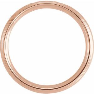 14K Yellow Or White Or Rose Gold Or Platinum 1/5 CTW Natural Diamond Double Stepped-Edge Comfort-Fit 6 mm Half Round Band