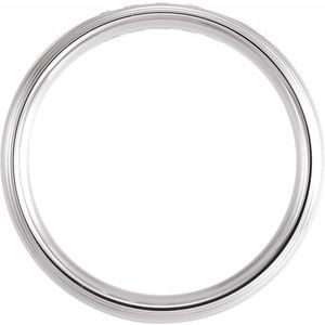 14K Yellow Or White Or Rose Gold Or Platinum 1/5 CTW Natural Diamond Double Stepped-Edge Comfort-Fit 6 mm Half Round Band