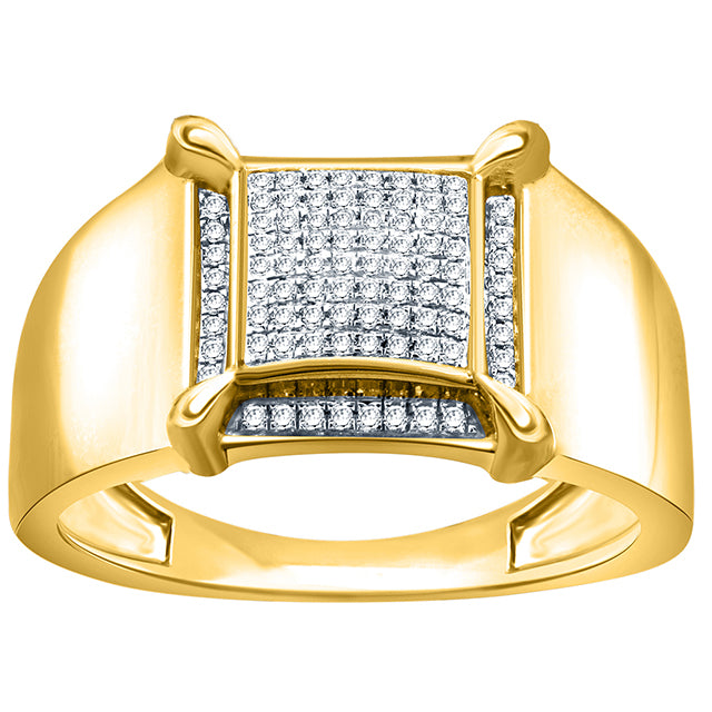 10K Yellow Gold 0.14-0.22 Cttw Diamond Micropave Rings