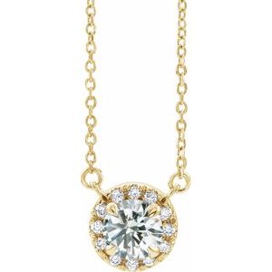 14K Yellow Gold Round 4Mm F+ Vs 1/3 Ctw Lab-Grown Diamond French-Set Necklace, Length: 18 In