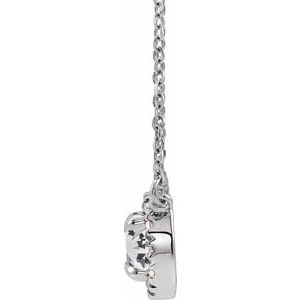 14K White Gold Round 5Mm F+ Vs 5/8 Ctw Lab-Grown Diamond French-Set Necklace, Length: 18 In