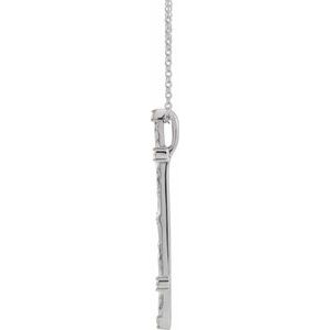 14K White Gold Round 1.5Mm G-H I1 .07 Ctw Natural Diamond Vintage-Inspired Necklace, Length: 18 In