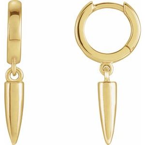14K Yellow Gold 24.75 X 2.3 Mm Pair Hinged Polished Hinged Hoop Dangle Earrings
