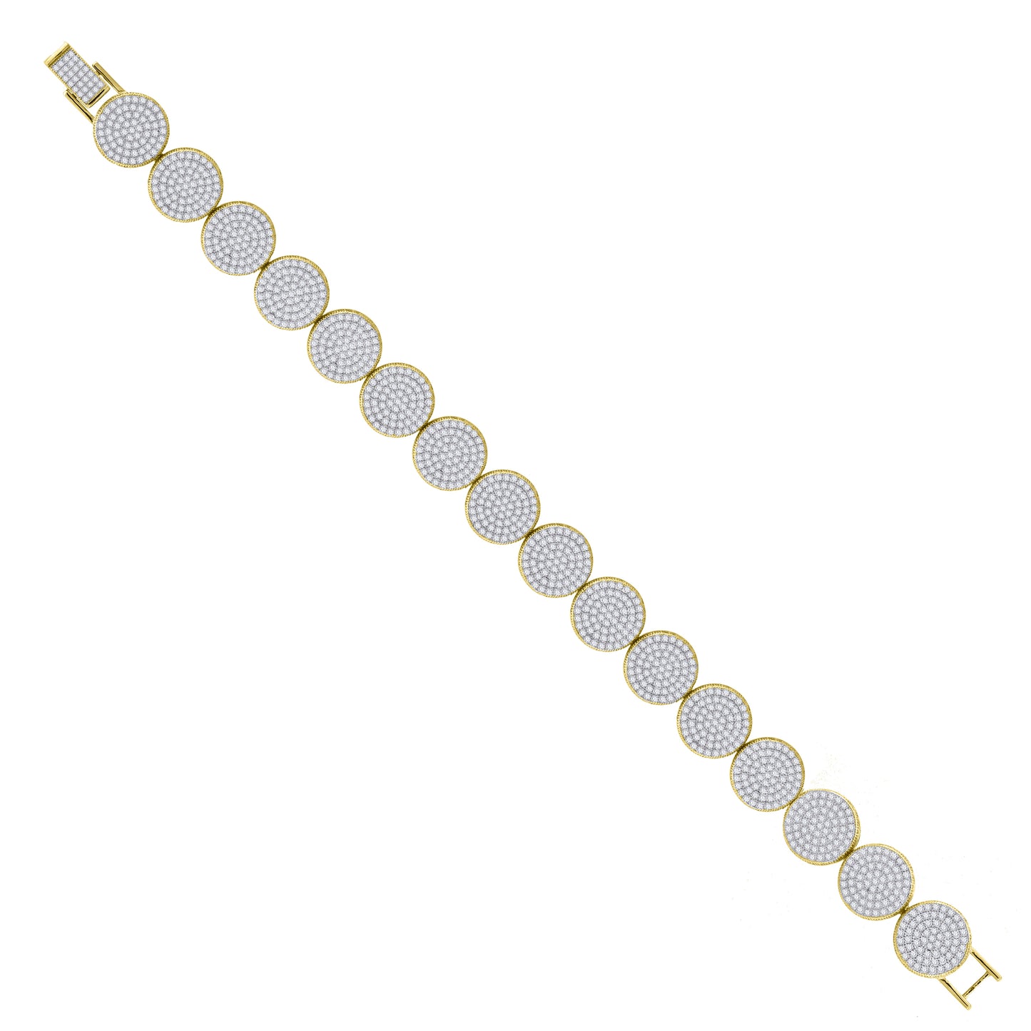 Sterling Silver Womens Micropave Cubic Zirconia Link Bracelet